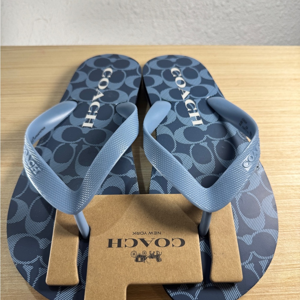 New Coach Blue Patterned Sandals - image 2